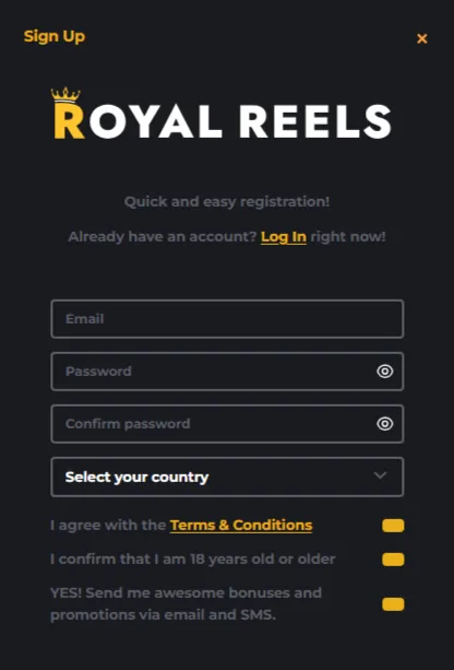 royal reels login